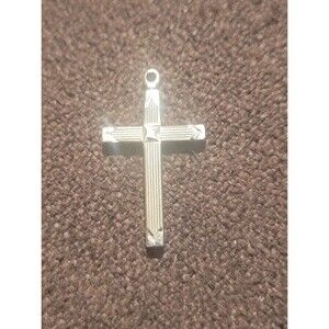 Sterling Silver Cross Pendant 1.25" Simple Elegant, Brand New